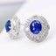 14K GOLD 4.49 CTW NATURAL SAPPHIRE & DIAMOND EARRINGS