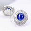 14K GOLD 4.49 CTW NATURAL SAPPHIRE & DIAMOND EARRINGS