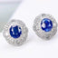 14K GOLD 4.49 CTW NATURAL SAPPHIRE & DIAMOND EARRINGS