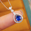 14K GOLD 0.97 CTW NATURAL SAPPHIRE & DIAMOND NECKLACE