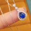 14K GOLD 0.97 CTW NATURAL SAPPHIRE & DIAMOND NECKLACE
