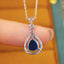 14K GOLD 0.97 CTW NATURAL SAPPHIRE & DIAMOND NECKLACE