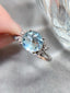 14K GOLD 1.2 CT NATURAL AQUAMARINE & DIAMOND RING