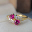 14K GOLD 0.8 CT NATURAL RUBY & SAPPHIRE RING