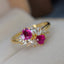 14K GOLD 0.8 CT NATURAL RUBY & SAPPHIRE RING