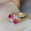 14K GOLD 0.8 CT NATURAL RUBY & SAPPHIRE RING