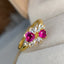 14K GOLD 0.8 CT NATURAL RUBY & SAPPHIRE RING
