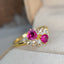 14K GOLD 0.8 CT NATURAL RUBY & SAPPHIRE RING