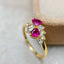 14K GOLD 0.8 CT NATURAL RUBY & SAPPHIRE RING