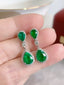 14K GOLD 4.90 CTW NATURAL EMERALD & DIAMOND EARRINGS