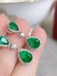 14K GOLD 4.90 CTW NATURAL EMERALD & DIAMOND EARRINGS