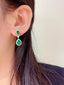 14K GOLD 4.90 CTW NATURAL EMERALD & DIAMOND EARRINGS