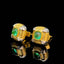 14K GOLD 0.43 CTW NATURAL EMERALD & DIAMOND EARRINGS