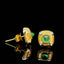 14K GOLD 0.43 CTW NATURAL EMERALD & DIAMOND EARRINGS