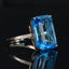14K GOLD 15.55 CT NATURAL TOPAZ & DIAMOND RING