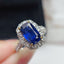14K GOLD 3.76 CTW NATURAL SAPPHIRE & DIAMOND RING