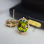 14K GOLD 7.6 CT NATURAL TOURMALINE & DIAMOND EARRINGS