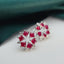 14K GOLD 1.35 CT NATURAL RUBY & SAPPHIRE EARRINGS
