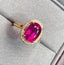 14K GOLD 3.68 CTW NATURAL TOURMALINE & DIAMOND RING