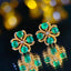 14K GOLD 0.7 CT NATURAL EMERALD & DIAMOND EARRINGS