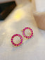 14K GOLD 1 CT NATURAL RUBY EARRINGS