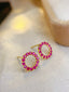 14K GOLD 1 CT NATURAL RUBY EARRINGS
