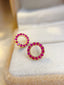 14K GOLD 1 CT NATURAL RUBY EARRINGS