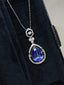 14K GOLD 3.8 CT NATURAL TANZANITE & DIAMOND & SAPPHIRE PENDANT( WITHOUT CHAIN )