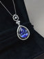 14K GOLD 3.8 CT NATURAL TANZANITE & DIAMOND & SAPPHIRE PENDANT( WITHOUT CHAIN )