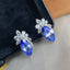 14K GOLD 2.24 CT NATURAL TANZANITE & SAPPHIRE EARRINGS