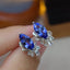 14K GOLD 2.24 CT NATURAL TANZANITE & SAPPHIRE EARRINGS