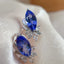 14K GOLD 2.24 CT NATURAL TANZANITE & SAPPHIRE EARRINGS