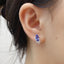 14K GOLD 2.24 CT NATURAL TANZANITE & SAPPHIRE EARRINGS