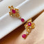 14K GOLD 1.3 CT NATURAL RUBY & DIAMOND EARRINGS