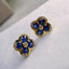 14K GOLD 2 CT NATURAL SAPPHIRE & DIAMOND EARRINGS