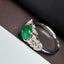 14K GOLD 1.5 CT NATURAL EMERALD & DIAMOND RING