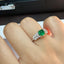 14K GOLD 1.5 CT NATURAL EMERALD & DIAMOND RING