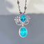 14K GOLD 4.5 CT NATURAL PARAIBA TOURMALINE & DIAMOND PENDANT( WITHOUT CHAIN )