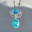14K GOLD 4.5 CT NATURAL PARAIBA TOURMALINE & DIAMOND PENDANT( WITHOUT CHAIN )
