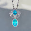 14K GOLD 4.5 CT NATURAL PARAIBA TOURMALINE & DIAMOND PENDANT( WITHOUT CHAIN )
