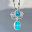 14K GOLD 4.5 CT NATURAL PARAIBA TOURMALINE & DIAMOND PENDANT( WITHOUT CHAIN )