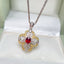 14K GOLD 0.4 CT NATURAL RUBY & DIAMOND & SAPPHIRE PENDANT( WITHOUT CHAIN )