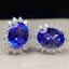 14K GOLD 3.25 CTW NATURAL TANZANITE & DIAMOND EARRINGS