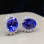 14K GOLD 3.25 CTW NATURAL TANZANITE & DIAMOND EARRINGS