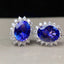 14K GOLD 3.25 CTW NATURAL TANZANITE & DIAMOND EARRINGS