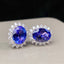 14K GOLD 3.25 CTW NATURAL TANZANITE & DIAMOND EARRINGS