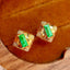14K GOLD 0.6 CT NATURAL EMERALD & DIAMOND EARRINGS