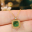 14K GOLD 1.66 CTW NATURAL EMERALD & DIAMOND NECKLACE