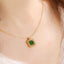 14K GOLD 1.66 CTW NATURAL EMERALD & DIAMOND NECKLACE