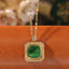 14K GOLD 1.66 CTW NATURAL EMERALD & DIAMOND NECKLACE